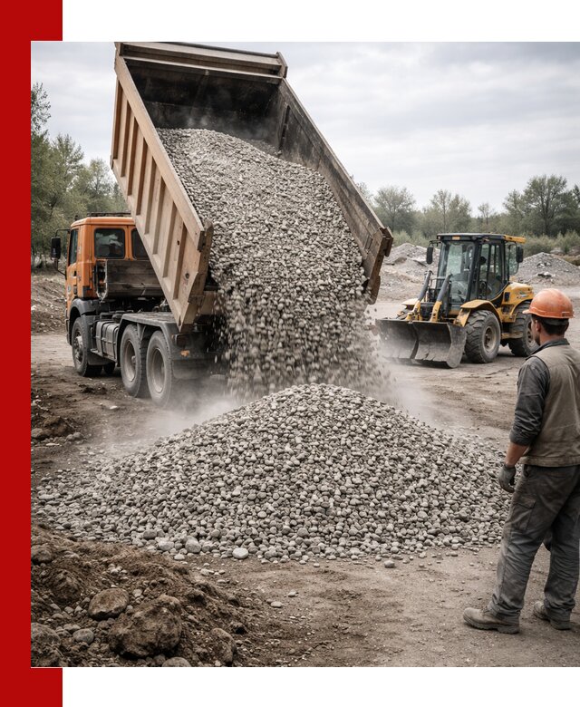 Доставка щебня в Люберцах крупными и мелкими фракциями