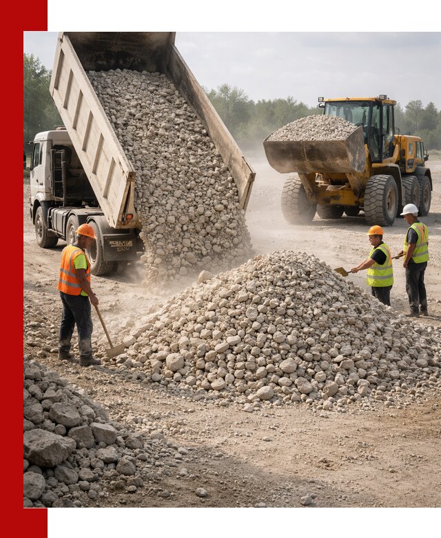 Доставка известнякового щебня фр. 40-70 в Люберцах