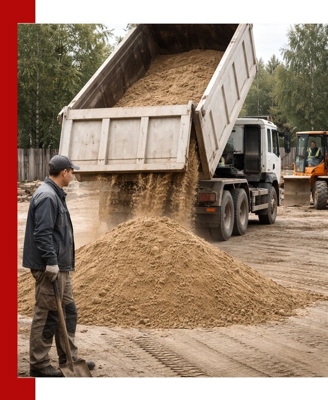 Доставка и продажа песка с разгрузкой в Люберцах