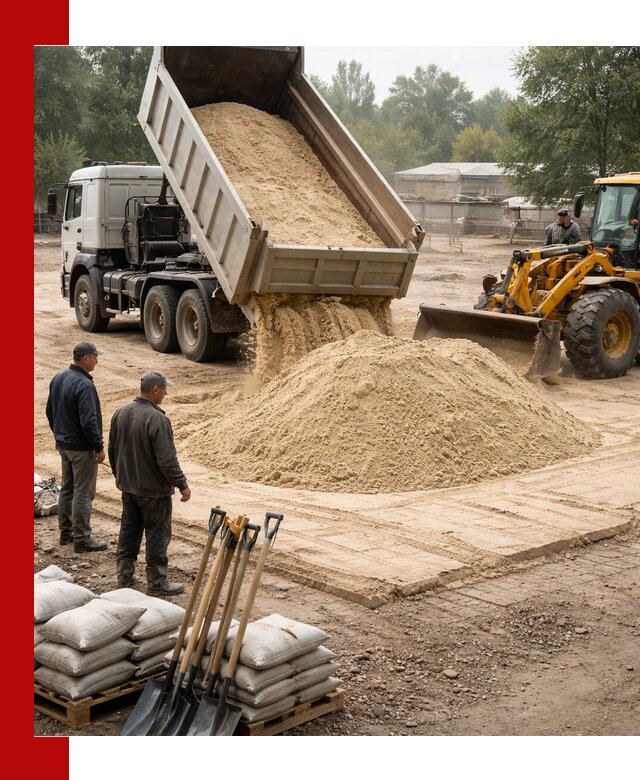 Доставка мытого песка в Люберцах с самосвалами по выгодной цене