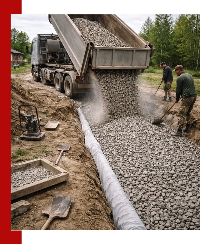 Гравий для дренажа с доставкой в Люберцах качественный и недорогой