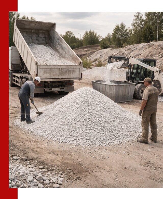 Доставка и продажа белой мраморной крошки в Люберцах