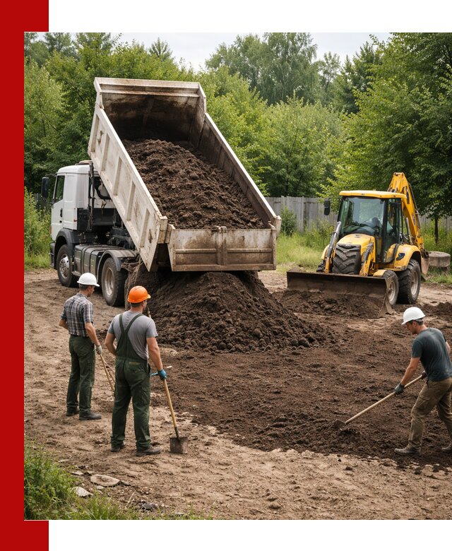 Доставка и укладка грунта для выравнивания участка в Люберцах