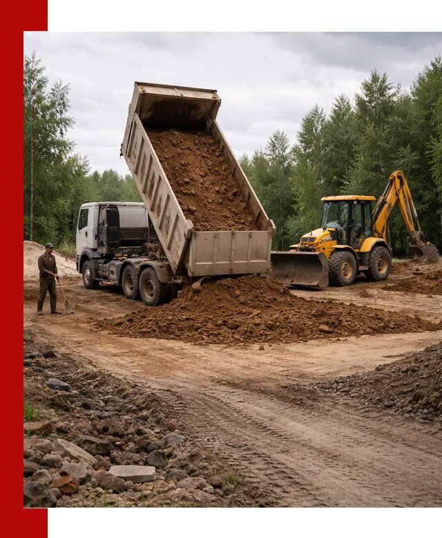 Доставка суглинка самосвалами в Люберцах подсыпка и планировка
