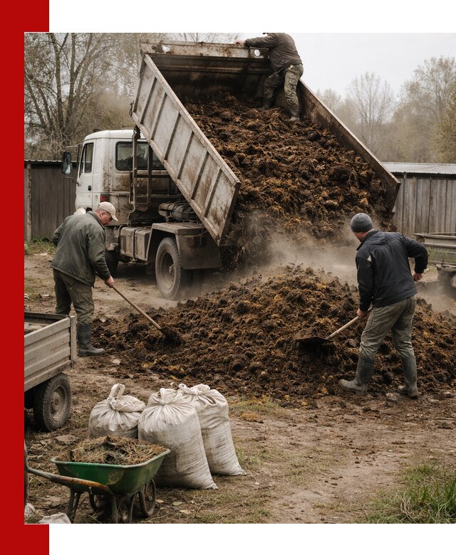 Доставка коровьего навоза самосвалом в Люберцах