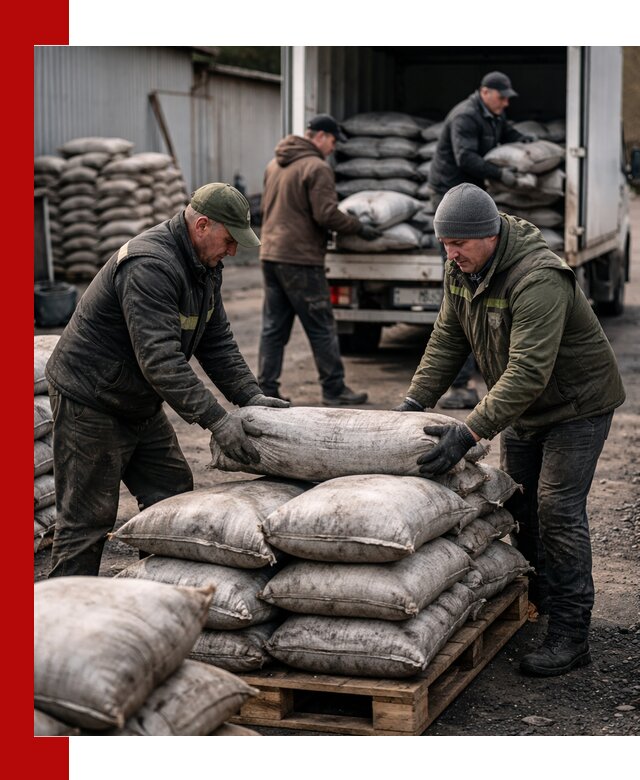 Доставка угля в мешках по выгодным ценам в Люберцах
