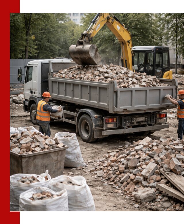 Вывоз строительного мусора в Люберцах с самосвалами и контейнерами